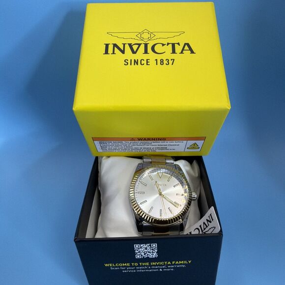 Invicta Celestial Langdon Men\'s Watch 40mm 69246 Two Tone Band /Silver Dial New
